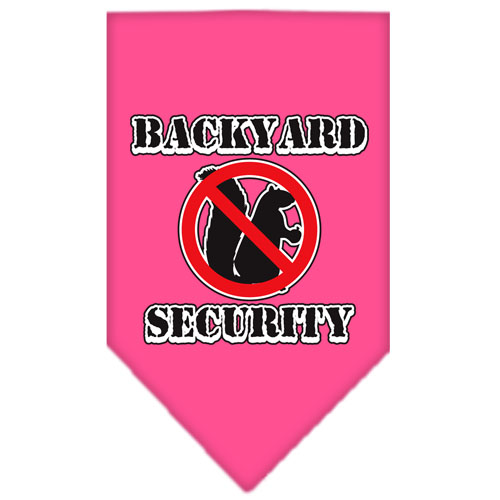 Backyard Security Screen Print Bandana Bright Pink Small
